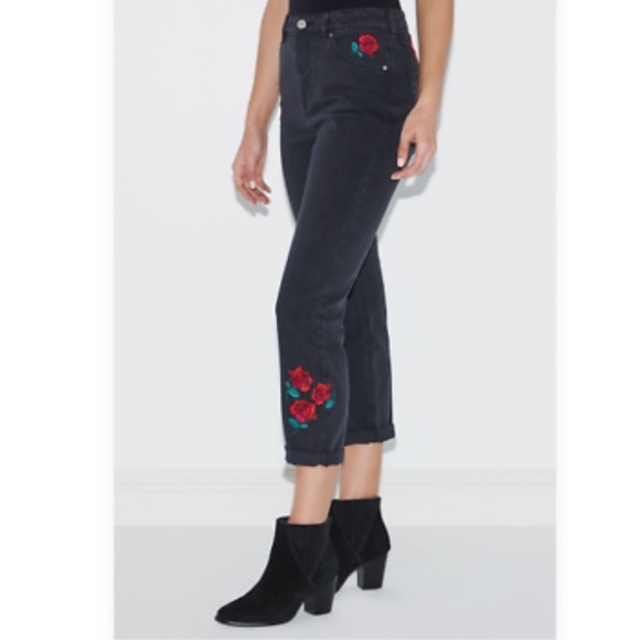 Kendall & Kylie Denim - Kendall and Kylie floral patch jeans